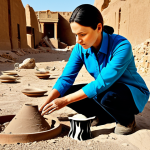 Mythological Inspiration**

"A professional female archaeologist, fully clothed in modest desert attire, examining ancient pottery shards in a brightly lit excavation site, safe for work, appropriate content, perfect anatomy, correct proportions, natural pose, professional photography, high quality, family-friendly"

**