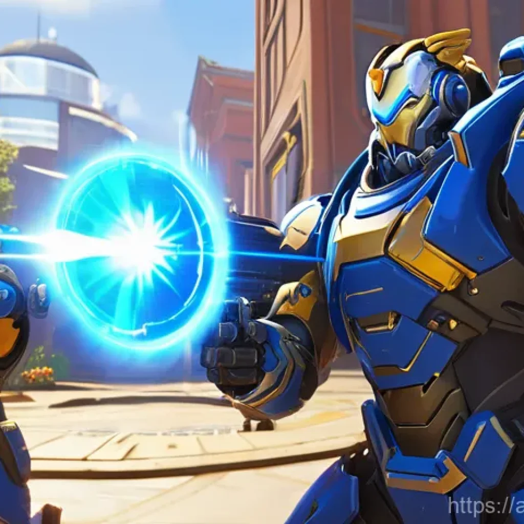 오버워치2 최적 팀 조합 가이드 - **Prompt for "The Golden Composition: Balanced Teamwork"**
    "A vibrant, action-packed scene in Ov...