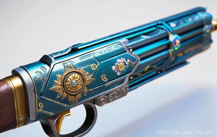 오버워치2 무기 스킨 순위 - **Prompt:** A close-up, highly detailed shot of Lifeweaver's weapon from Overwatch 2, featuring intr...