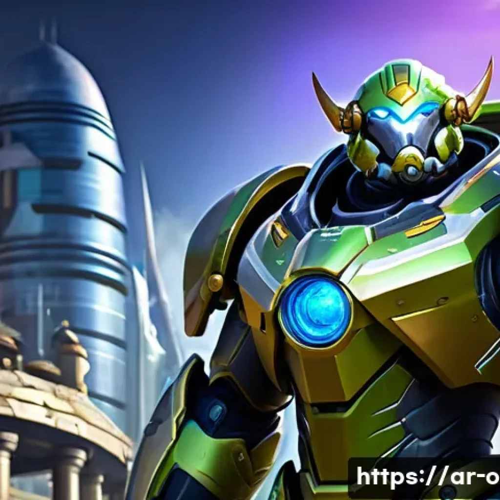 오버워치2 아이템 랭킹 - **Prompt:** A highly detailed and dynamic digital painting depicting Ramattra and Orisa, two formida...