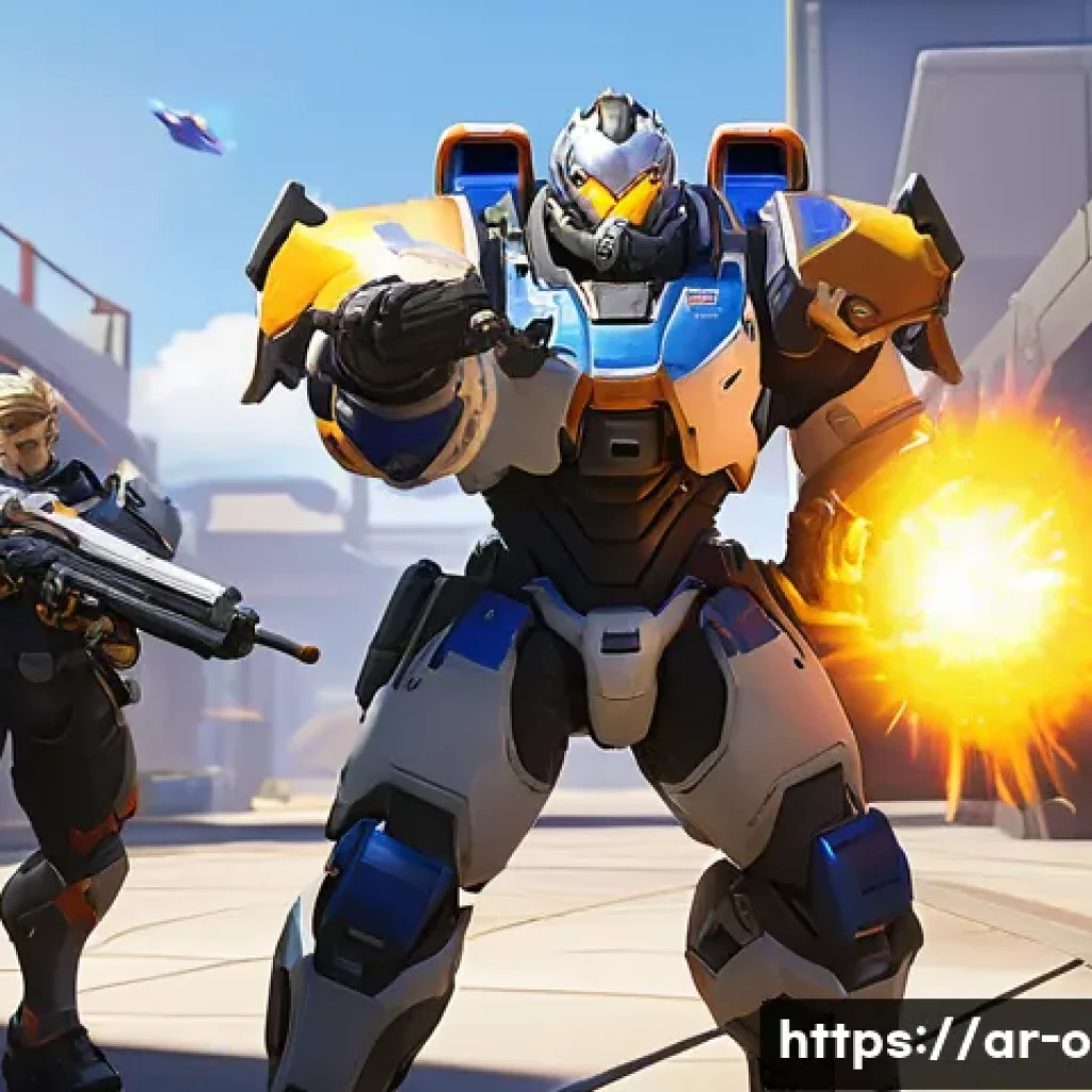 오버워치2 캐릭터 스킬 조합 - **Prompt:** A dynamic, action-packed scene from Overwatch 2, showcasing the "Impenetrable Wall" team...