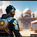 Home 18 오버워치2 골드 티어 공략 - A dynamic esports team in a competitive Overwatch 2 match set in the map “Eichenwalde,” showing stra...